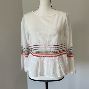 Anthropologie new with tags embroidered top in a size extra small office date